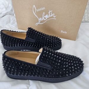 *Prestine* Christian Louboutin spiked slip on sneakers. With Reciept